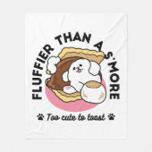 Fluffier Than A S'more - Schattigee hond en desser Fleece Deken (Voorkant)