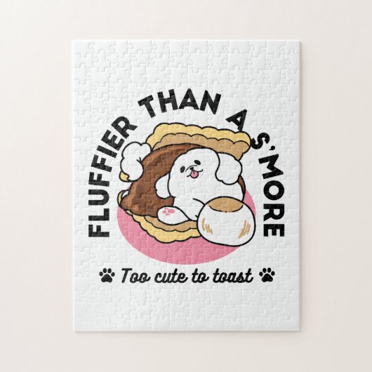 Fluffier Than A S'more - Schattigee hond en desser Legpuzzel (Verticaal)