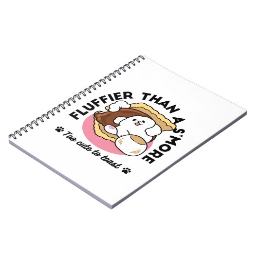 Fluffier Than A S'more - Schattigee hond en desser Notitieboek (Linkerzijde)