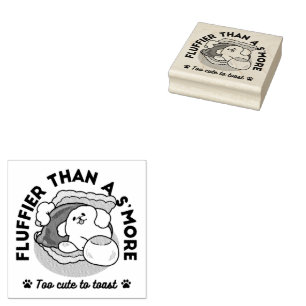 Fluffier Than A S'more - Schattigee hond en desser Rubberstempel