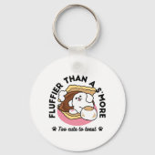 Fluffier Than A S'more - Schattigee hond en desser Sleutelhanger (Voorkant)