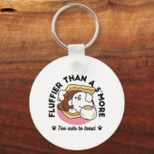 Fluffier Than A S'more - Schattigee hond en desser Sleutelhanger (Achterkant)