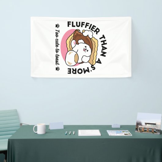 Fluffier Than A S'more - Schattigee hond en desser Spandoek (Beurs)