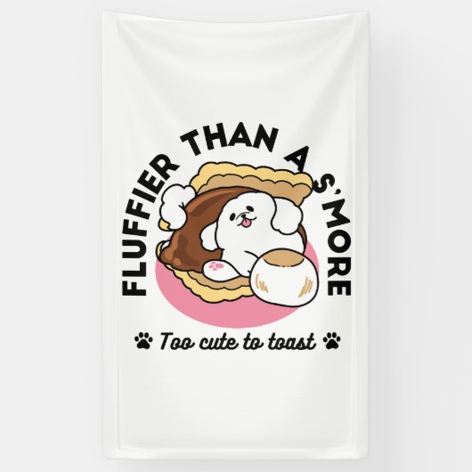 Fluffier Than A S'more - Schattigee hond en desser Spandoek (Verticaal)