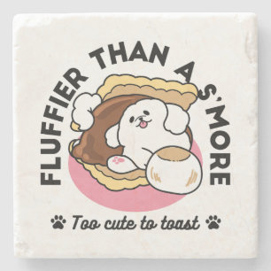 Fluffier Than A S'more - Schattigee hond en desser Stenen Onderzetter