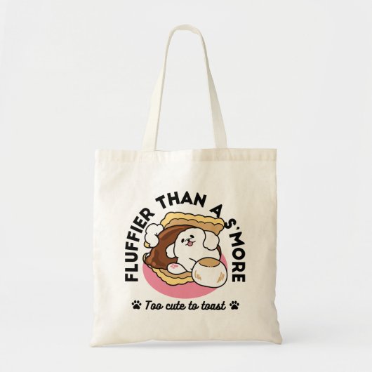 Fluffier Than A S'more - Schattigee hond en desser Tote Bag (Voorkant)