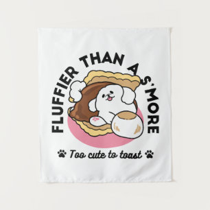 Fluffier Than A S'more - Schattigee hond en desser Wandkleed
