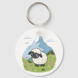 Fluffiest Lawn Mower – Adorable Blacknose Sheep Sleutelhanger