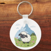 Fluffiest Lawn Mower – Adorable Blacknose Sheep Sleutelhanger (Voorkant)