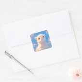 Fluffy Alpaca Wonder Vierkante Sticker (Envelop)