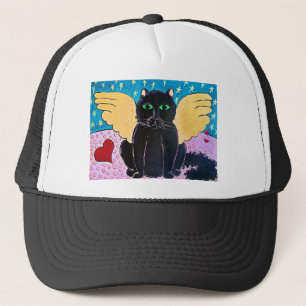 Fluffy Angel Cat Trucker Pet