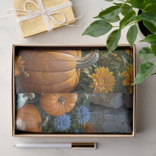 Fluffy Autumn Kittens Pompoenen en Foliage Tissuepapier (Geschenk)