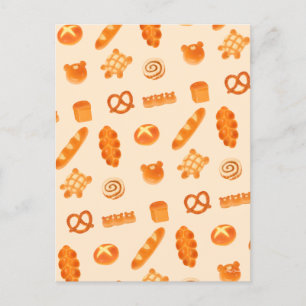 Fluffy Bakery Brood Variëteit Japanse stijl Snack Briefkaart