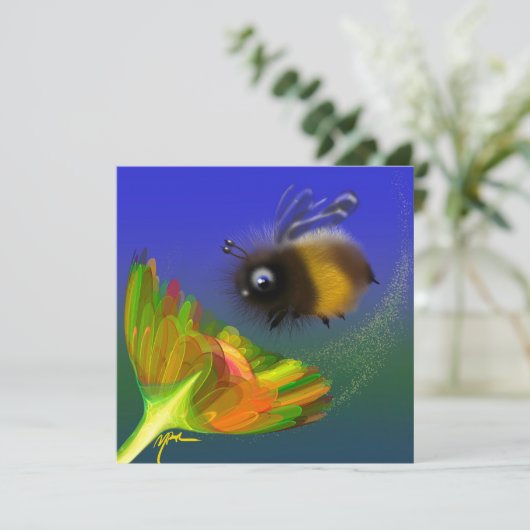 Fluffy bee Invitation (Debout devant)