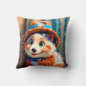 Fluffy Beer in Winter Pet Christmas Design EIGEN K Kussen (Achterkant)