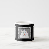 Fluffy Blanc Chat Espresso Mug (Devant)