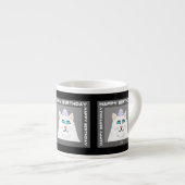 Fluffy Blanc Chat Espresso Mug (Devant droit)