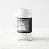Fluffy Blanc Chat Stein Mug (Devant gauche)