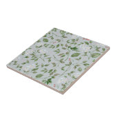 Fluffy Blue Flowers en Roos Hips Ceramic Tile Tegeltje (Zijkant)