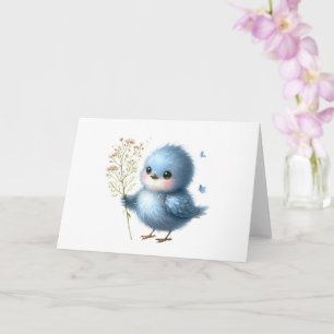 Fluffy Bluebird Wildflowers All-Occasion Groet Kaart