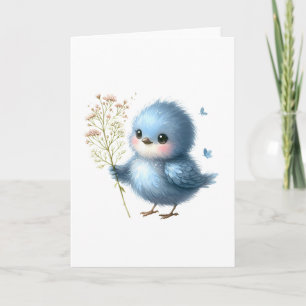 Fluffy Bluebird Wildflowers All-Occasion Groet Kaart