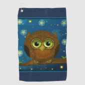 Fluffy Brown Owl Golfhanddoek (Voorkant)