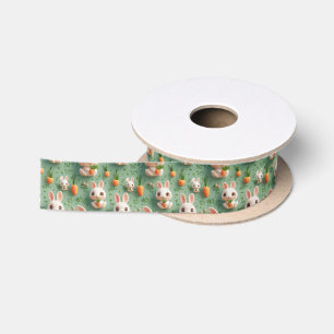 Fluffy Bunnies en Wortelen 3D Naadloos Patroon Lint