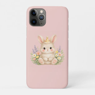 Fluffy Bunny Bloemontwerp voor een Betoverende Tui iPhone 11 Pro Hoesje