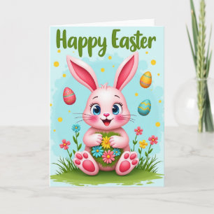 Fluffy Bunny Lente Look Kaart