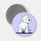Fluffy Butt Westie Magneet (Voorkant / Achterkant)
