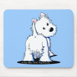Fluffy Butt Westie Muismat