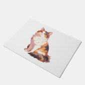Fluffy Calico Cat Deurmat (Schuin)