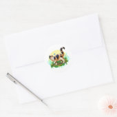 Fluffy Calico Cat met Butterfly Ronde Sticker (Envelop)