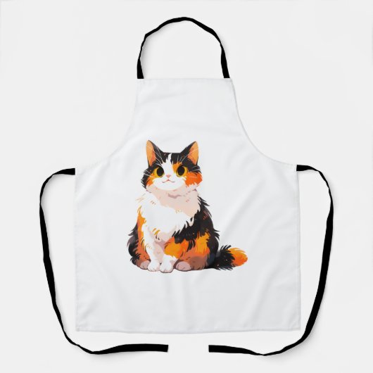 Fluffy Calico Cat Schort (Voorkant)