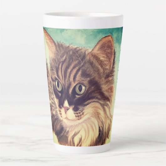 Fluffy Cat Cloud Nine Latte Mok (Voorkant)