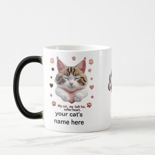 Fluffy Cat Heart Mok - Morphing Magic Cup (Links)