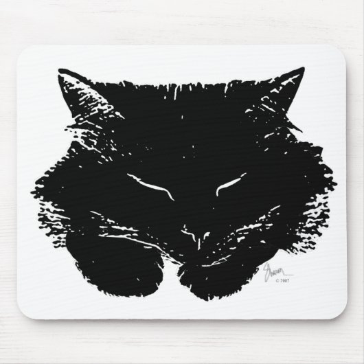 Fluffy Cat Mousepad Muismat (Voorkant)
