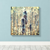 Fluffy Cattails in de Natuur van de lente Canvas Afdruk (Insitu (Houten vloer))