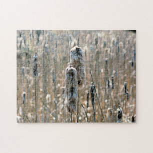 Fluffy Cattails in de Natuur van de lente Legpuzzel