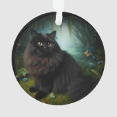 Fluffy Chat noir en Misty Woods (dos)
