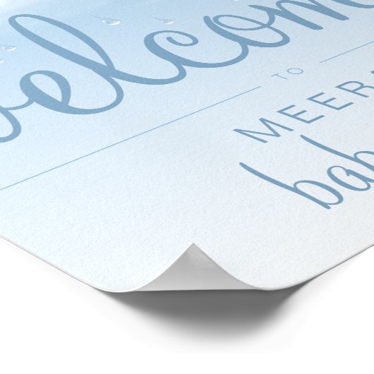 Fluffy Cloud Raindrops Welkom Poster (Hoek)