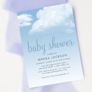 Fluffy Cloud Regendruppels Baby Shower Kaart