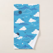 Fluffy Cloud Sunny Blue Sky Motif (Serviette à main)