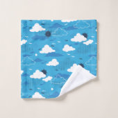Fluffy Cloud Sunny Blue Sky Motif (Gant de toilette)