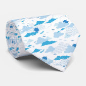 Fluffy Cloud Sunny White Sky Patroon Stropdas (Opgerold)