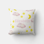 Fluffy Clouds and Stars Monogram Sierkussen (Voorkant)