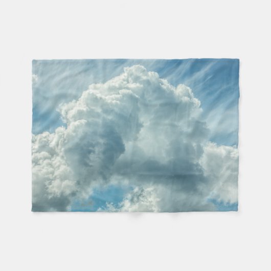 Fluffy Clouds Blue Fleece Blanket Deken (Voorkant (Horizontaal))
