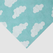 Fluffy Clouds Blue Sky Cloud Patroon Tissuepapier (Detail)
