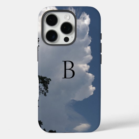Fluffy Clouds Blue Sky Monogram Case-Mate iPhone Case (Achterkant)