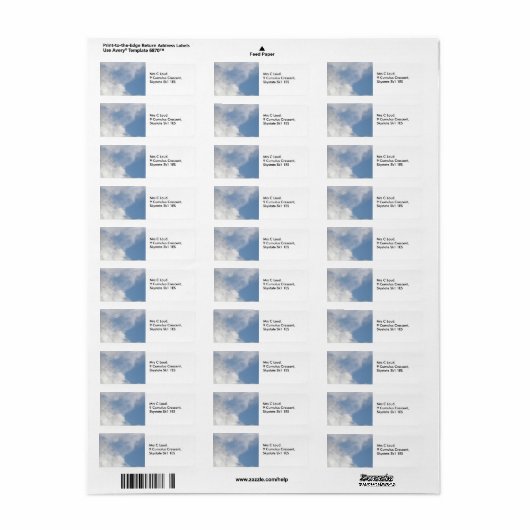 Fluffy Clouds Custom Labels (Full Sheet)